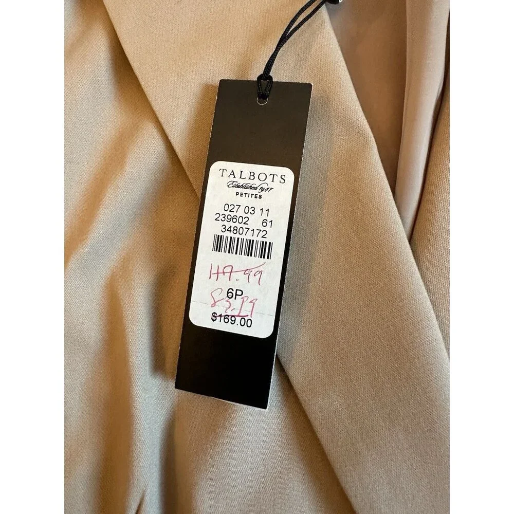 NWT Talbots Khaki Brown All‎ Season Blazer Jacket The Kate Fit Curvy Sz 6P